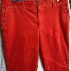 Vineyard vines wide wale Corduroy trousers tangerine coral 36 x 32 new with tags